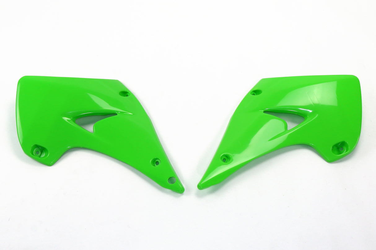 UFO Radiator Shrouds Green for Kawasaki KX125/KX250 03-08