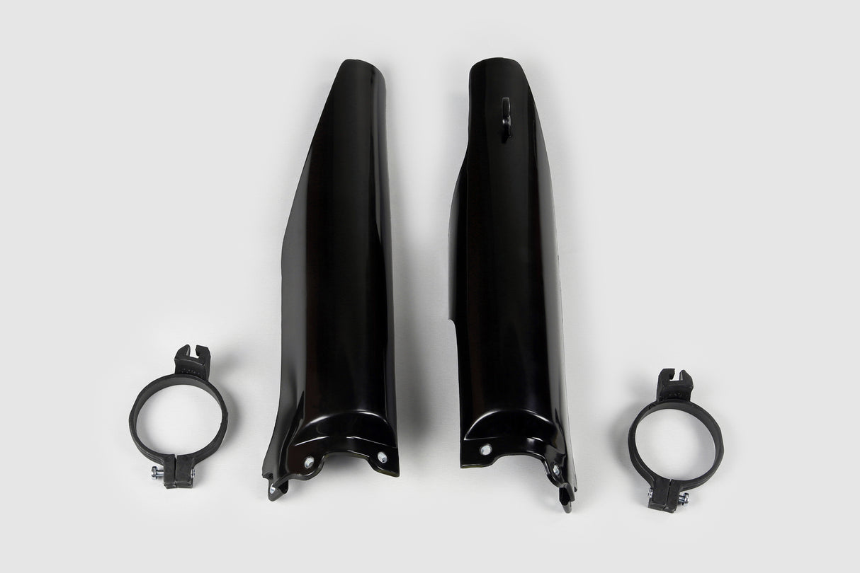 UFO Fork Slider Protectors Black for Kawasaki KX125/KX250 04-08/KX250F 04-05