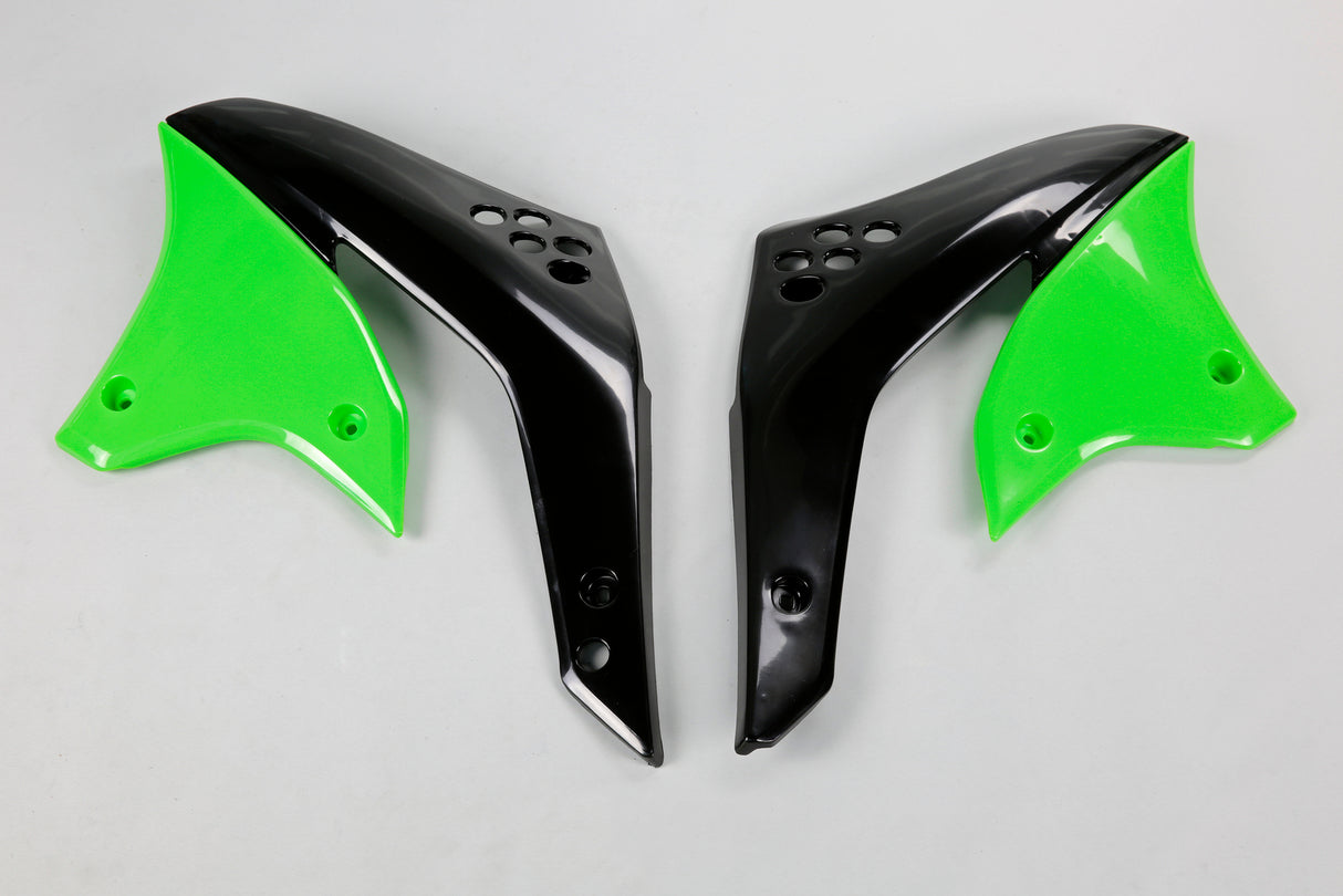 UFO Radiator Shrouds Black/Green for Kawasaki KX450F 06-08