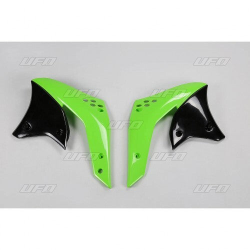 UFO Radiator Shrouds Green/Black for Kawasaki KX250F 06-08