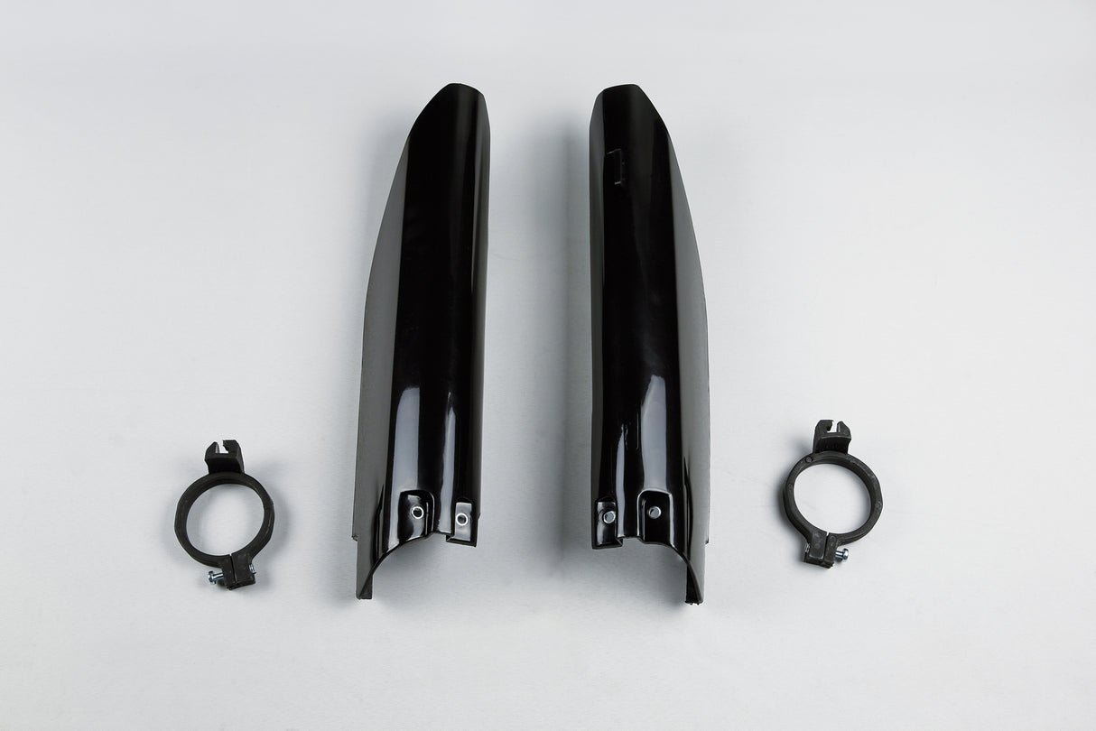 UFO Fork Slider Protectors Black for Suzuki RM125/RM250 04-06/RMZ450 05-06