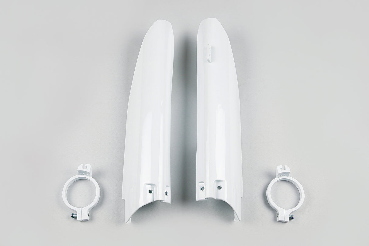 UFO Fork Slider Protectors White for Suzuki RM125/RM250 04-06/RMZ450 05-06