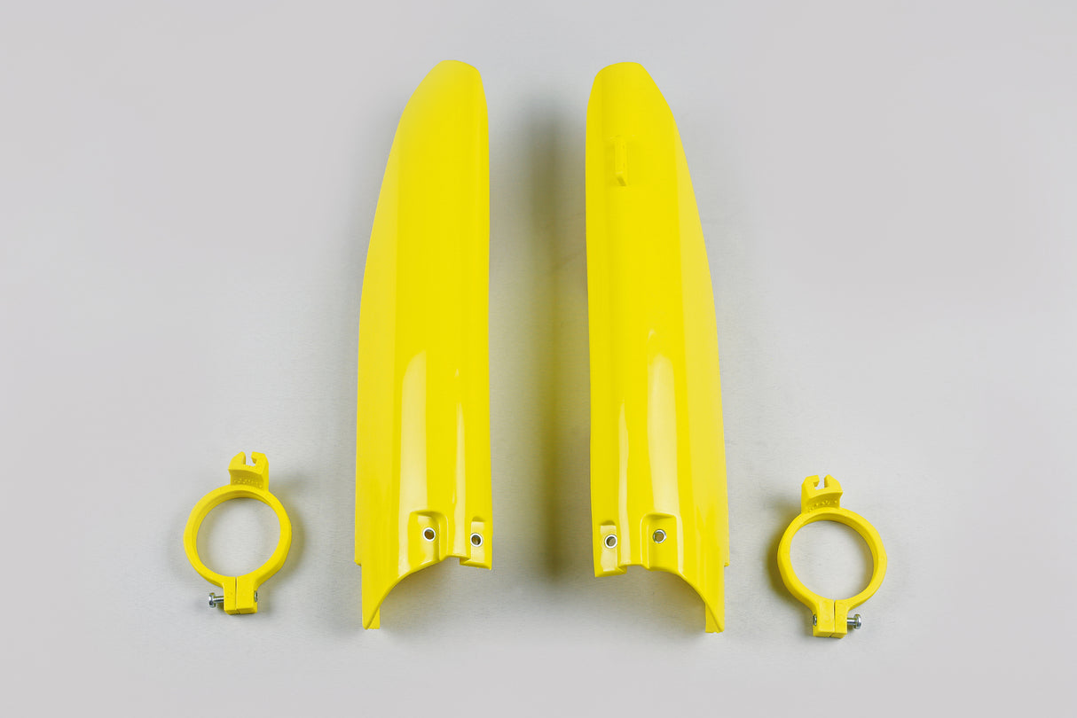 UFO Fork Slider Protectors 2001-2018 Yellow for Suzuki RM125/RM250 04-06/RMZ450 05-06