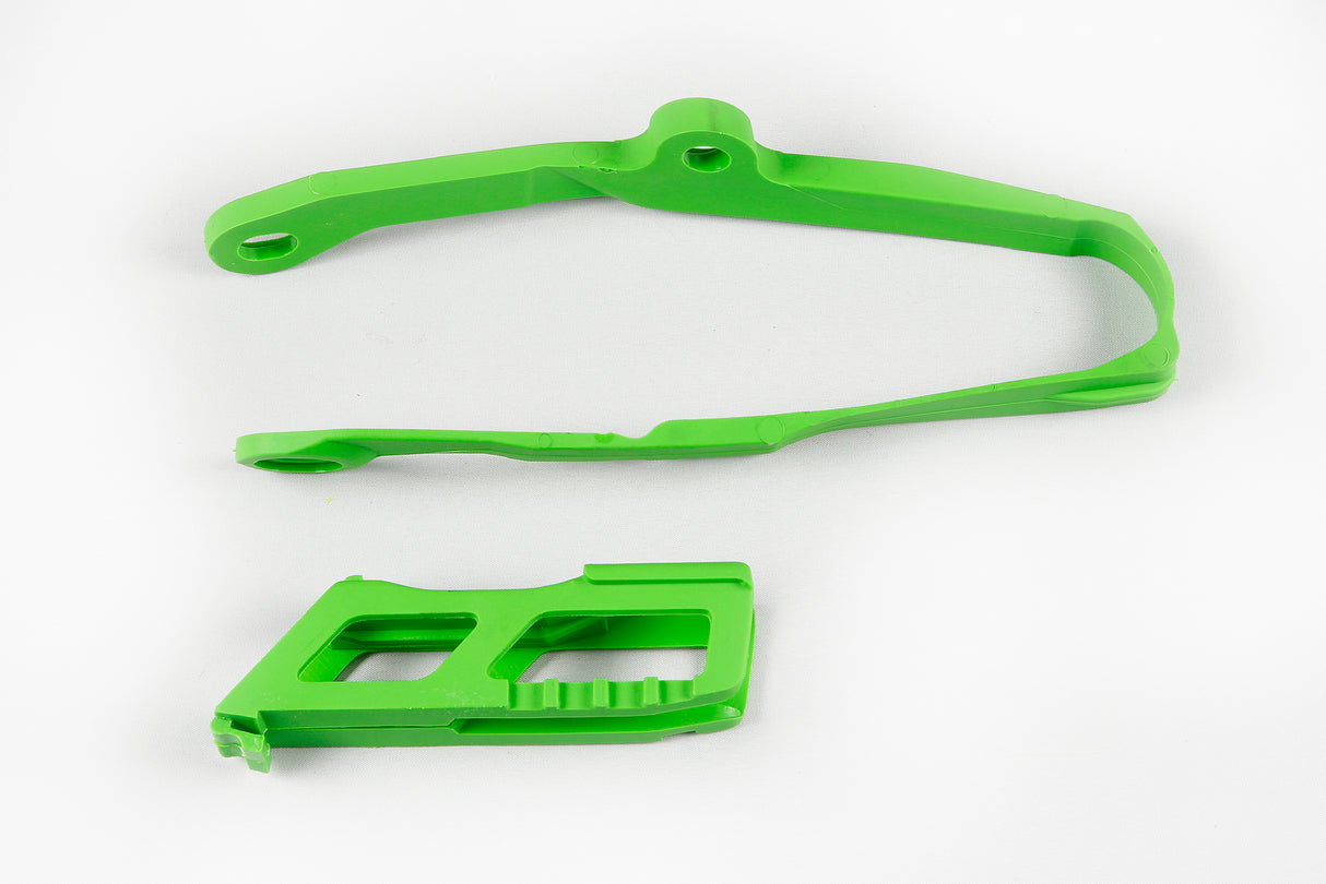 UFO Chain Guide & Swingarm Chain Slider Kit Green for Kawasaki KX250F 17-20/KX450F 16-18