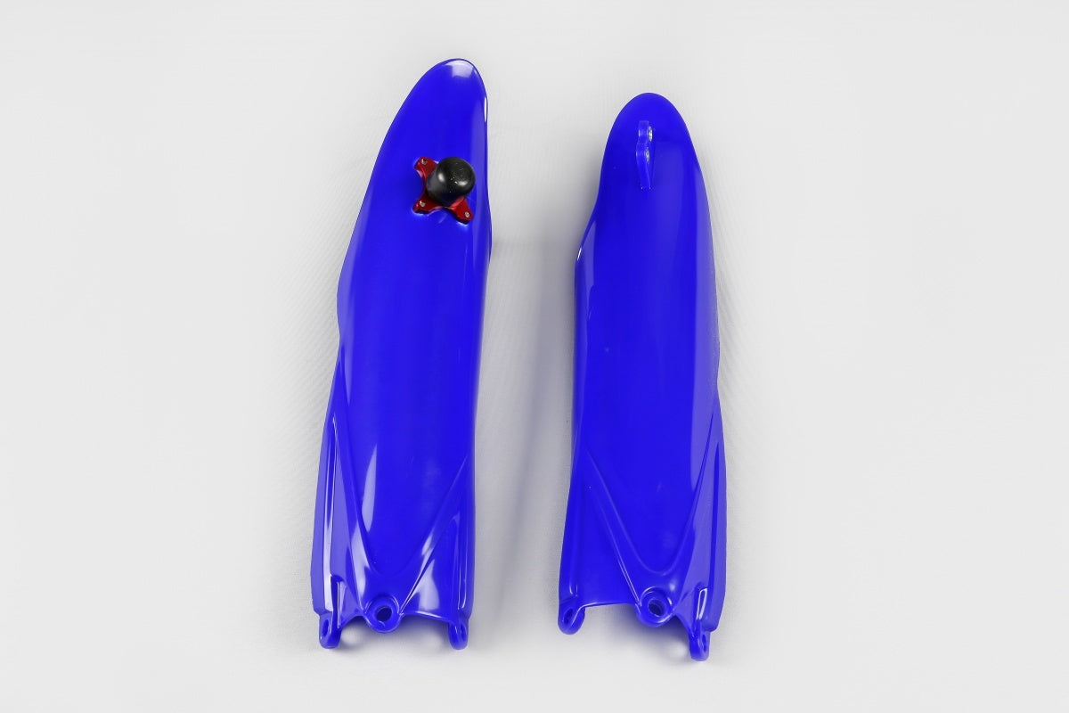 UFO Fork Slider Protectors Blue w/Quick Starter for Yamaha YZ125/YZ250 22-23/YZ250F 10-23/YZ450F 10-22