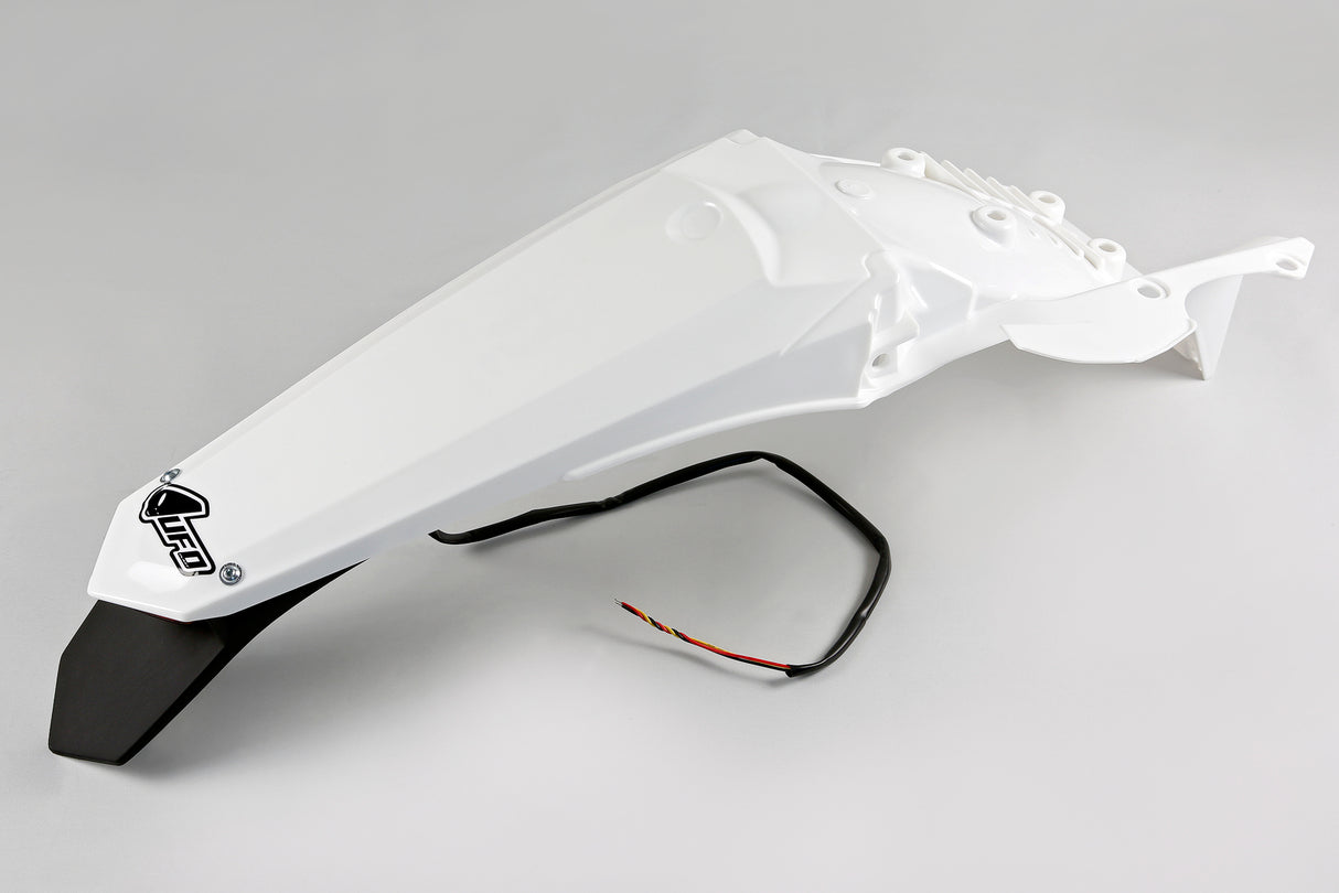 UFO Rear Fender White w/LED Tailight for Yamaha WR250F 15-19/WR450F 16-18