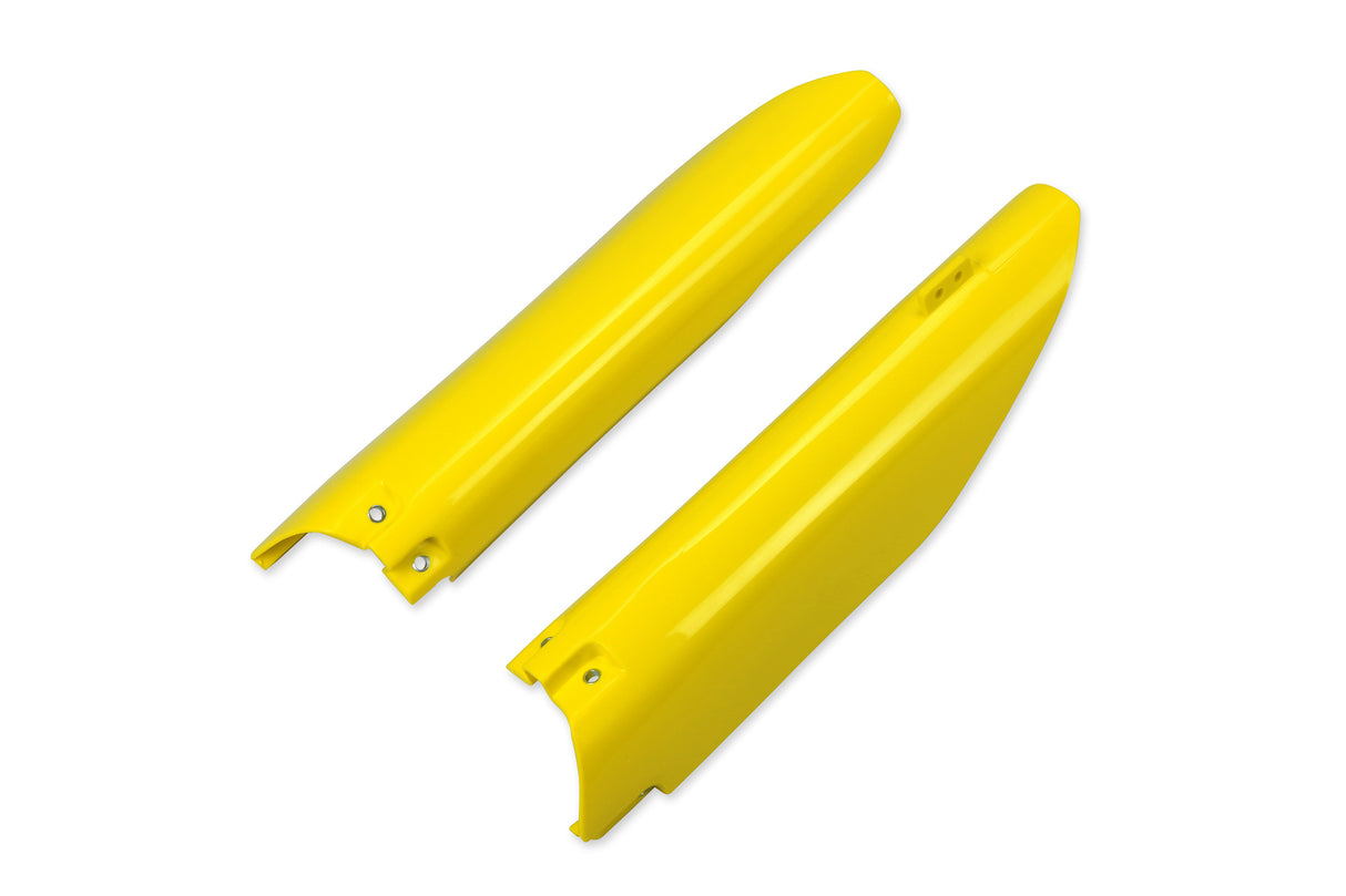 UFO Fork Slider Protectors 2001-2019 Yellow for Suzuki RM125/RM250/RMZ250/RMZ450 07-20