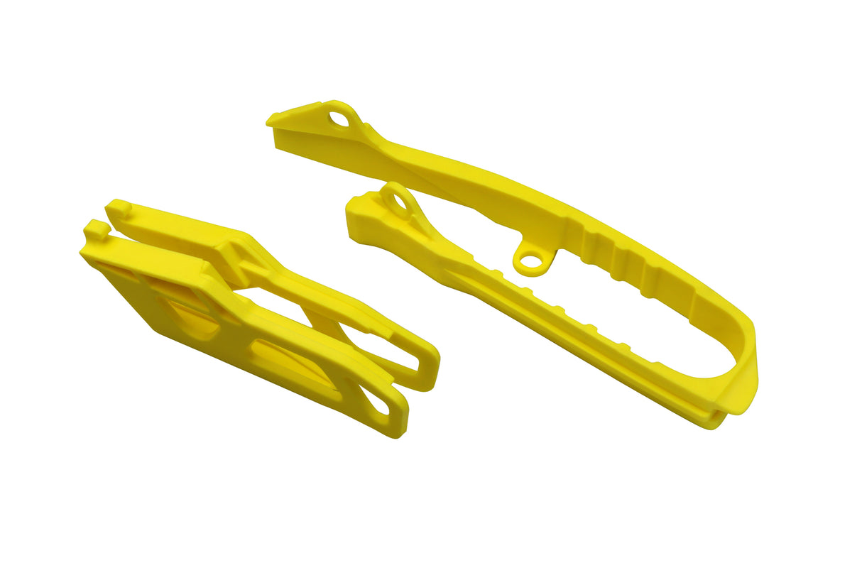 UFO Chain Guide & Swingarm Chain Slider Kit 2001-2019 Yellow for Suzuki RMZ250 19-20/RMZ450 18-20