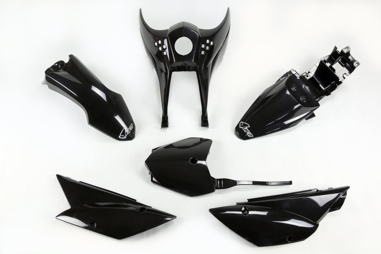 UFO Plastics Kit Black for Kawasaki KLX110 10-23