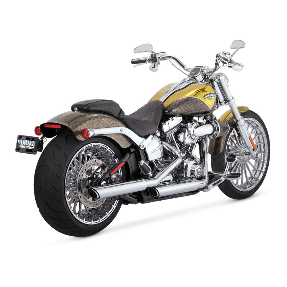 Vance & Hines V16376 Twin Slash 3" Slip-On Mufflers Chrome for Harley-Davidson Softail Heritage/Streetbob/Fat Boy 18-23 Models