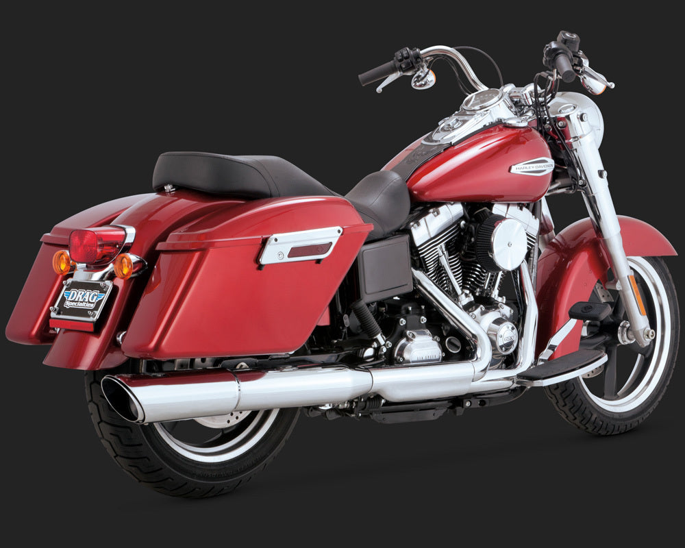 Vance & Hines V16801 Twin Slash 2-1 Slip-On Mufflers Chrome for Dyna Switchback 12-15