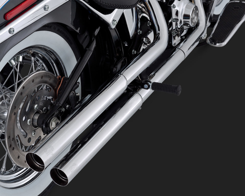 Vance & Hines V16833 Straightshots HS Slip-On Mufflers Chrome for Softail FLS/FLSTN 05-07