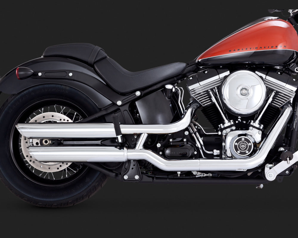 Vance & Hines V16835 Twin Slash 3" Slip-On Mufflers Chrome for Softail V16835 Twin Slash 3" Slip-On Mufflers Chrome for Softail 07-17/Rocker/Breakout