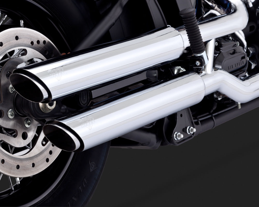 Vance & Hines V16835 Twin Slash 3" Slip-On Mufflers Chrome for Softail V16835 Twin Slash 3" Slip-On Mufflers Chrome for Softail 07-17/Rocker/Breakout