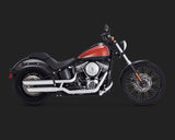 Vance & Hines V16835 Twin Slash 3" Slip-On Mufflers Chrome for Softail V16835 Twin Slash 3" Slip-On Mufflers Chrome for Softail 07-17/Rocker/Breakout