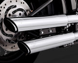 Vance & Hines V16841 Twin Slash 3" Slip-On Mufflers Chrome for Softail FLS/FLSTN 07-17