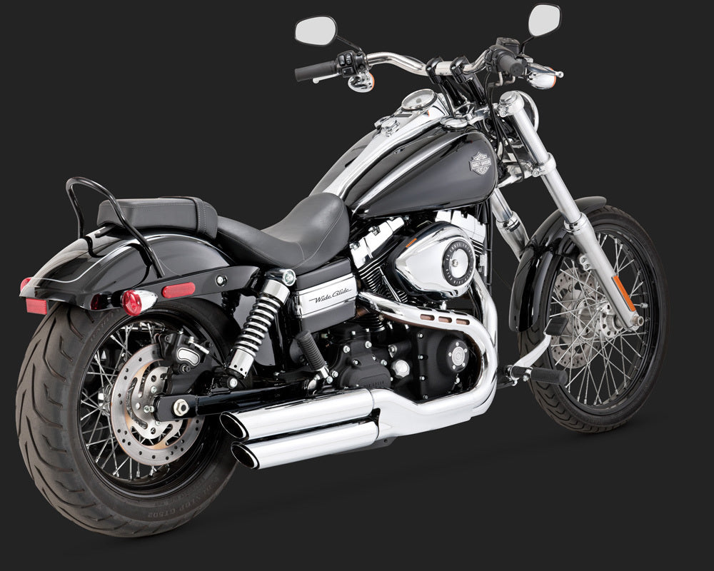 Vance & Hines V16845 Twin Slash 3" Slip-On Mufflers Chrome for Dyna FXDF/FXDWG 11-15