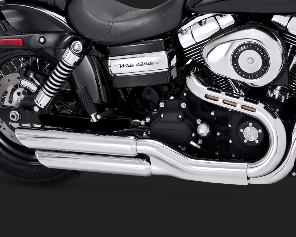 Vance & Hines V16845 Twin Slash 3" Slip-On Mufflers Chrome for Dyna FXDF/FXDWG 11-15