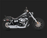 Vance & Hines V16845 Twin Slash 3" Slip-On Mufflers Chrome for Dyna FXDF/FXDWG 11-15