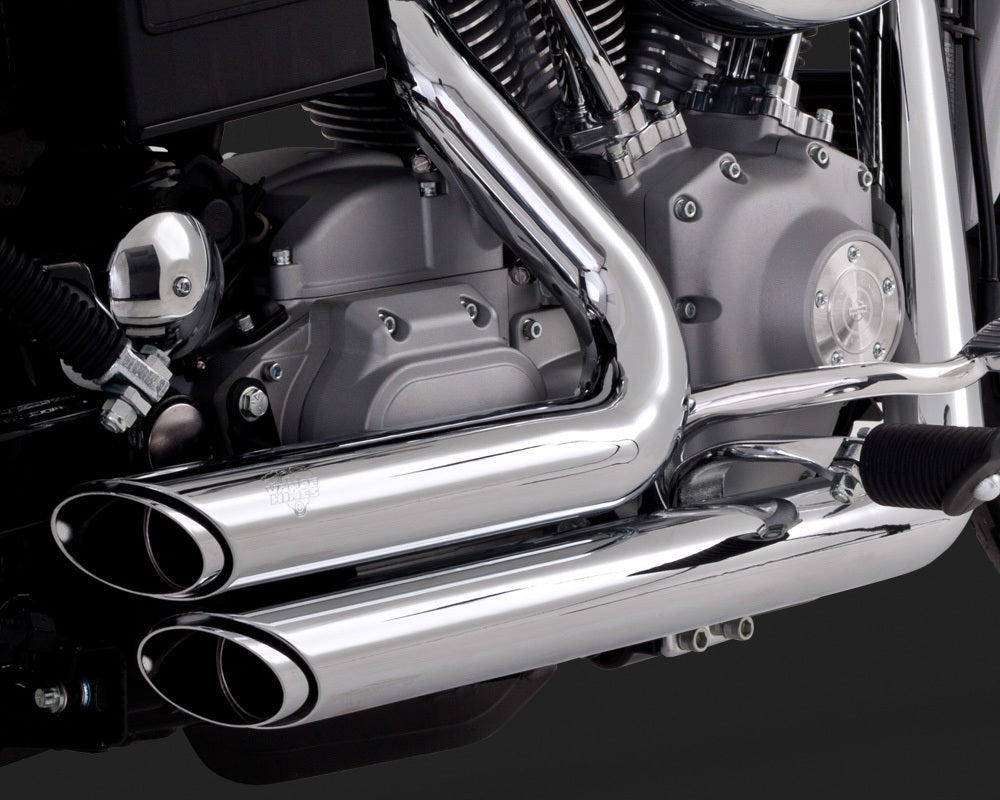 Vance & Hines V17213 Shortshots Staggered Exhaust Chrome for Dyna 91-05