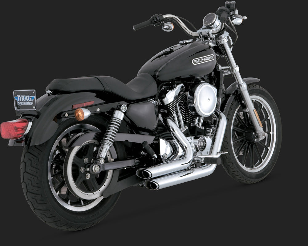 Vance & Hines V17219 Shortshots Staggered Exhaust Chrome for Sportster 04-13 (04-06 Models Need V16925 O2 Sensor Bungs)