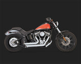 Vance & Hines V17225 Shortshots Staggered Exhaust Chrome for Softail 12-17 (excludes FXSB/FXSE)