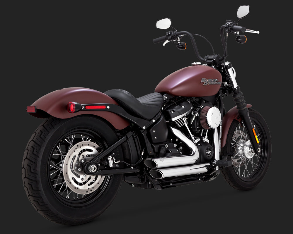 Vance & Hines V17233 Shortshots Staggered Exhaust Chrome for Softail 18-Up (excludes Fatboy/Breakout)