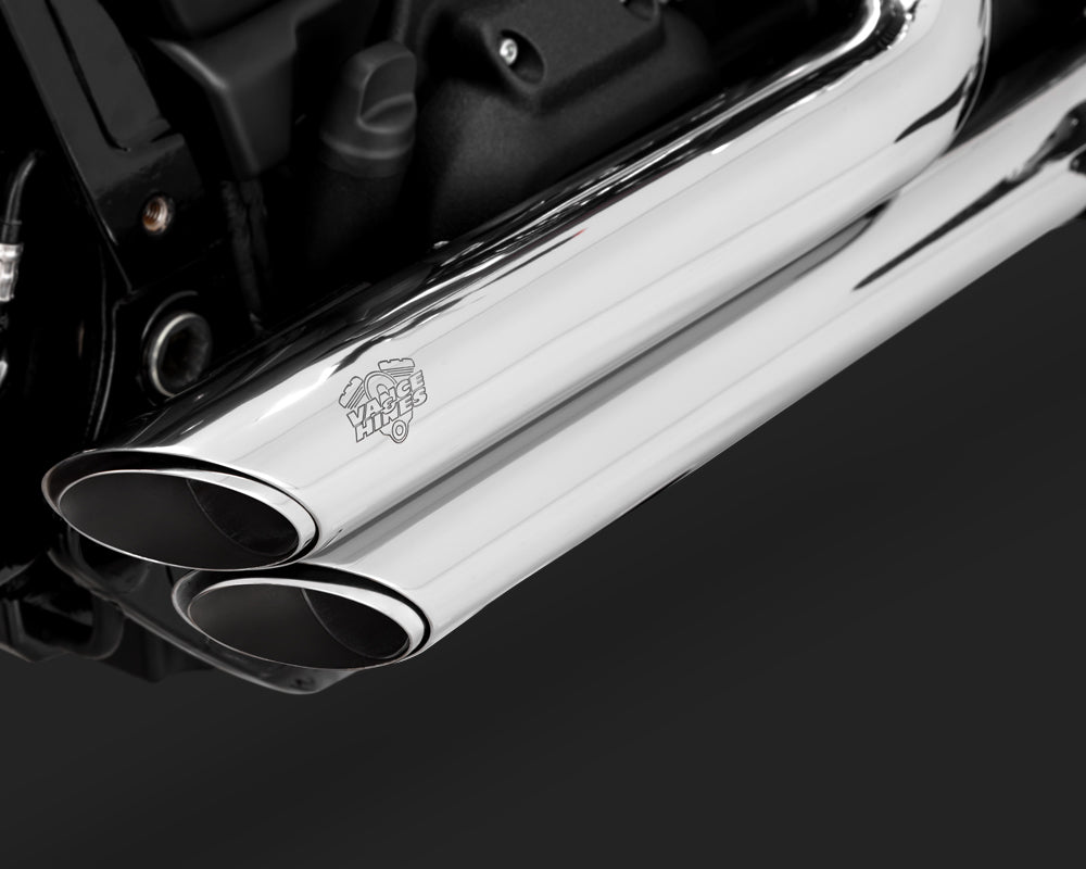 Vance & Hines V17233 Shortshots Staggered Exhaust Chrome for Softail 18-Up (excludes Fatboy/Breakout)