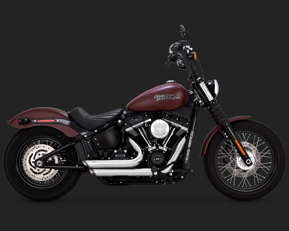 Vance & Hines V17233 Shortshots Staggered Exhaust Chrome for Softail 18-Up (excludes Fatboy/Breakout)