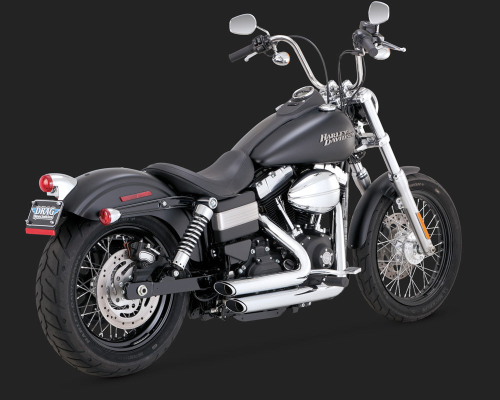 Vance & Hines V17327 PCX Shortshots Staggered Exhaust Chrome for Dyna 12-17 (excludes Switchback)