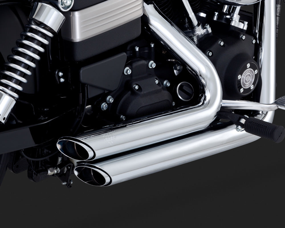 Vance & Hines V17327 PCX Shortshots Staggered Exhaust Chrome for Dyna 12-17 (excludes Switchback)