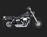 Vance & Hines V17327 PCX Shortshots Staggered Exhaust Chrome for Dyna 12-17 (excludes Switchback)