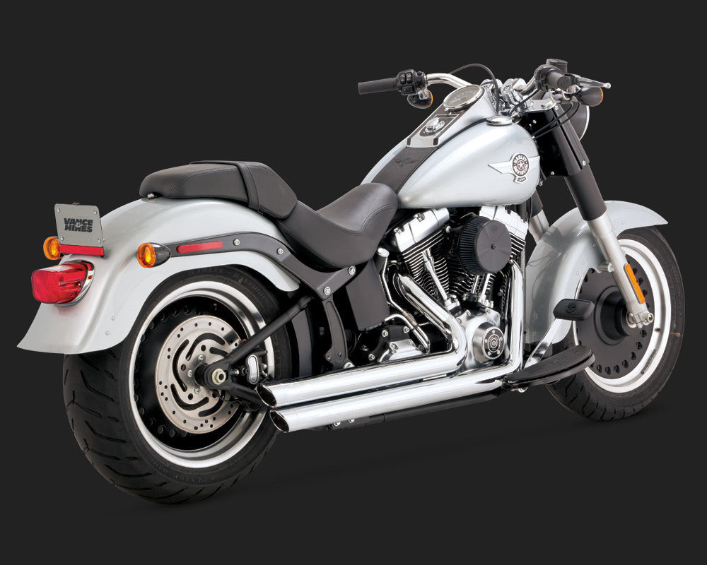 Vance & Hines V17339 PCX Big Shots Staggered Exhaust Chrome for Softail 86-17 (excludes Rocker/CVO 2009 & FXSB/FXSE)