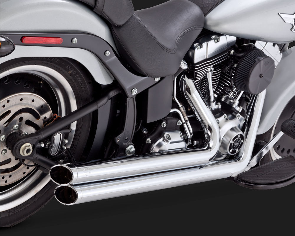 Vance & Hines V17339 PCX Big Shots Staggered Exhaust Chrome for Softail 86-17 (excludes Rocker/CVO 2009 & FXSB/FXSE)