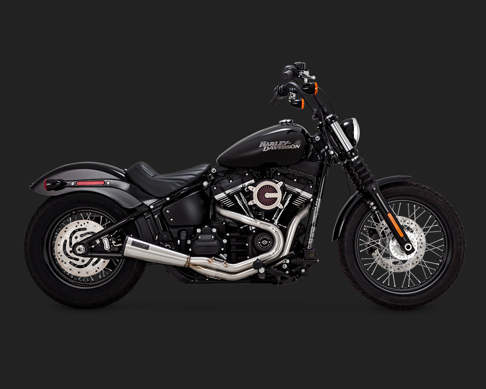 Vance & Hines V27623 Stainless 2-1 Upsweep Exhaust for Softail 18-Up (Fits FXFB/FXBB/FLSL/FLDE/FXLR)