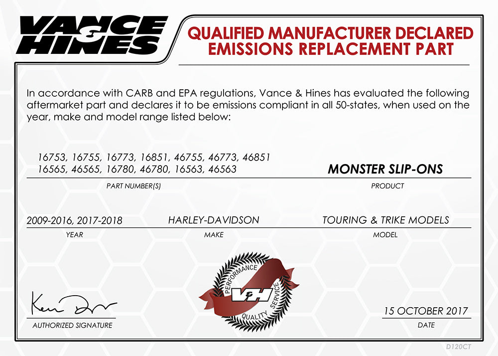 Vance & Hines V46851 Monster Squared Slip-On Mufflers Black for Touring 95-15 CC1I [INTERNAL]