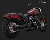 Vance & Hines V46875 Twin Slash 3" Slip-Ons Mufflers Black for Softail 18-Up (excludes FXFB/FLDE/FLHC)