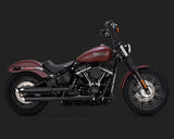 Vance & Hines V46875 Twin Slash 3" Slip-Ons Mufflers Black for Softail 18-Up (excludes FXFB/FLDE/FLHC)