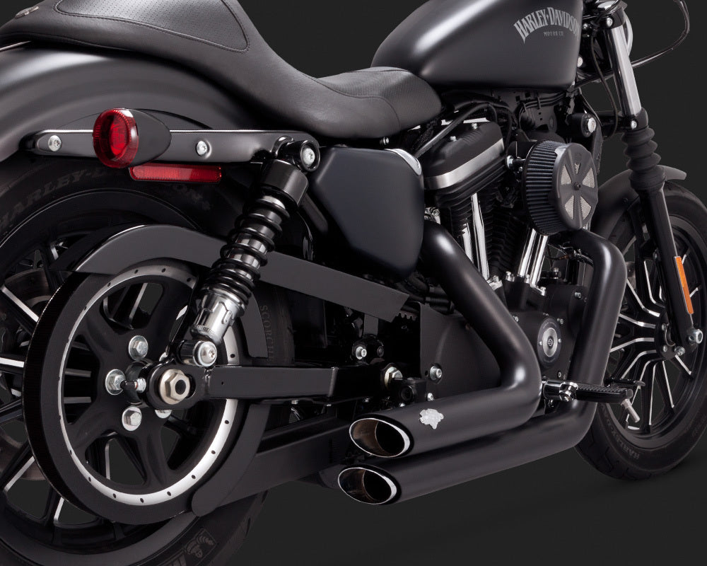 Vance & Hines V47229 Shortshots Staggered Exhaust Black for Sportster 14-22 (excludes XL1200CX 2017)