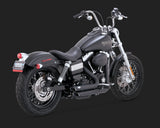 Vance & Hines V47327 PCX Shortshots Staggered Exhaust Black for Dyna 12-17 (excludes Switchback)