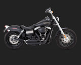 Vance & Hines V47327 PCX Shortshots Staggered Exhaust Black for Dyna 12-17 (excludes Switchback)