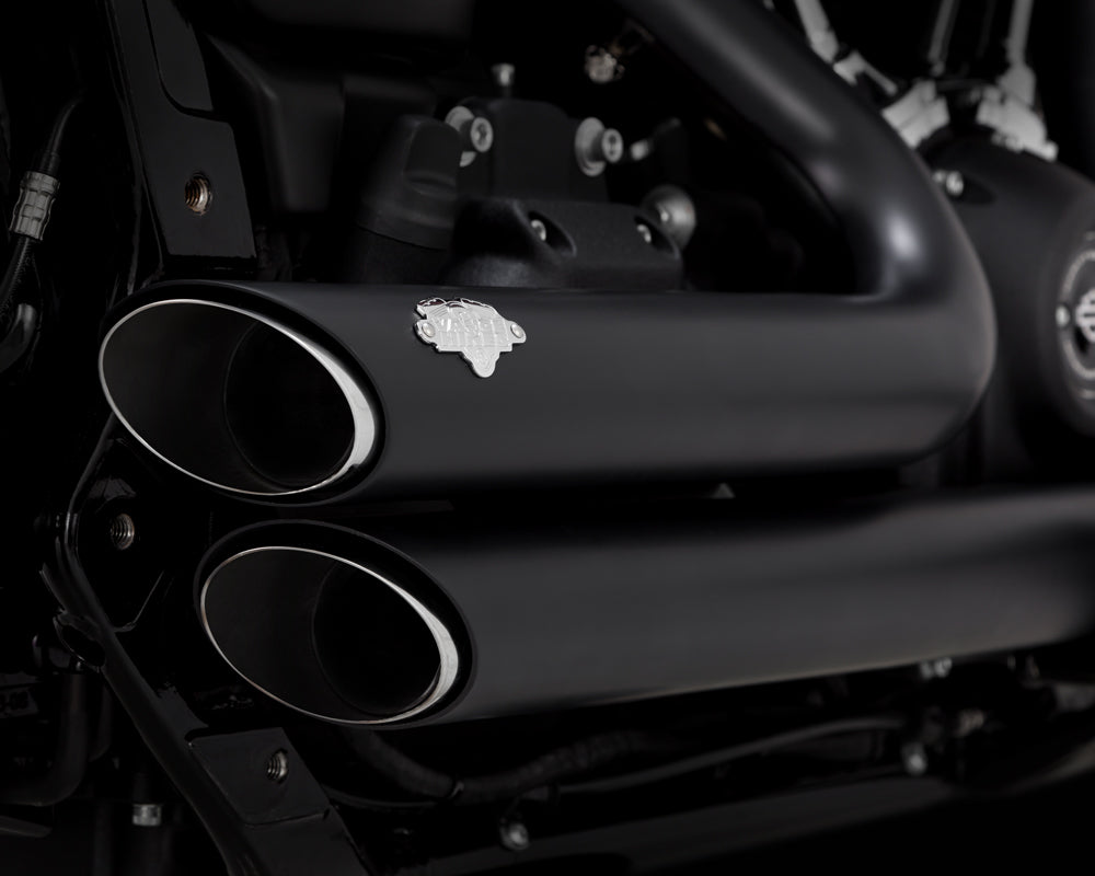 Vance & Hines V47333 Shortshots Staggered Exhaust Black for Softail 18-Up (excludes Fatboy/Breakout)