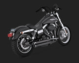 Vance & Hines V47338 PCX Big Shots Staggered Exhaust Black for Dyna 06-17 (excludes Switchback)