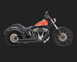 Vance & Hines V47339 PCX Big Shots Staggered Exhaust Black for Softail 86-17 (excludes Rocker/CVO 2009 & FXSB/FXSE)