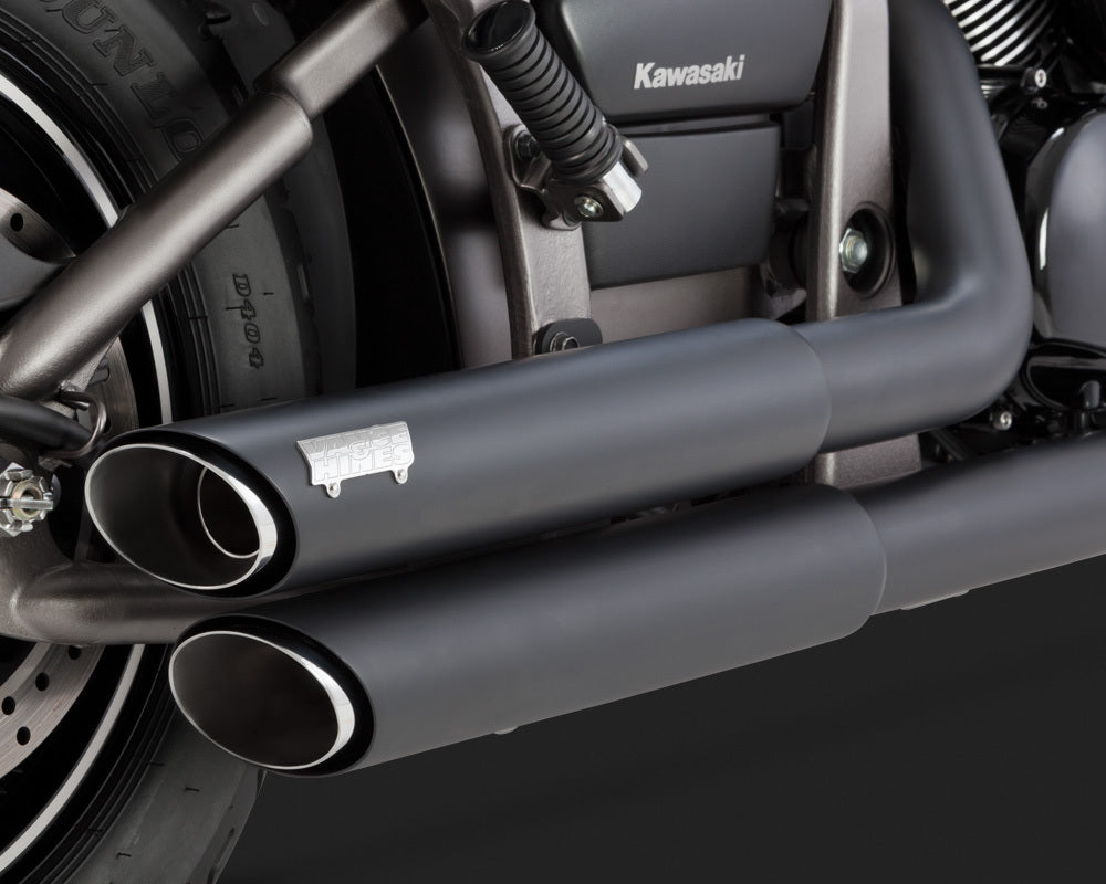 Vance & Hines V48397 Twin Slash Staggered Exhaust Black for Kawasaki VN900 Classic/LT/Custom 06-15