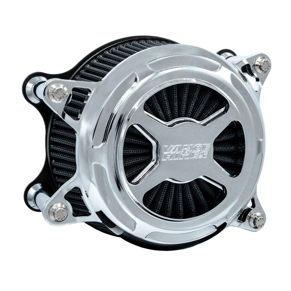 Vance & Hines V72341 VO2 X Air Cleaner Kit Chrome for Harley-Davidson Touring 08-16/Softail 16-17 Models