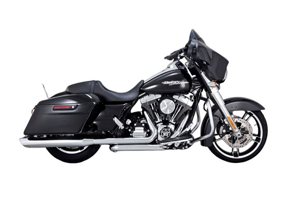 Vance & Hines VH-16672 4" Twin Slash Round Slip-On Mufflers Chrome for Touring 17-Up