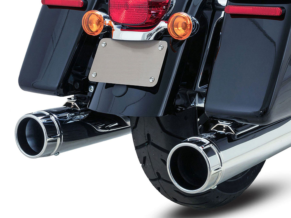 Vance & Hines VH-16673 4.5" Torquer 450 Slip-On Mufflers Chrome w/Chrome End Caps for Touring 95-16