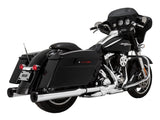 Vance & Hines VH-16708 4" Eliminator 400 Slip-On Mufflers Chrome w/Black End Caps for Touring 17-Up