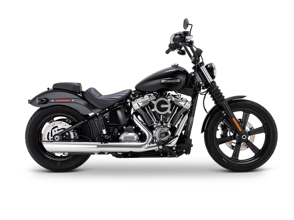 Vance & Hines VH-16750 4" Twin Slash Slip-On Muffler Chrome for Harley-Davidson Softail Street Bob/Low Rider S/Low Rider ST/Heritage 25-Up